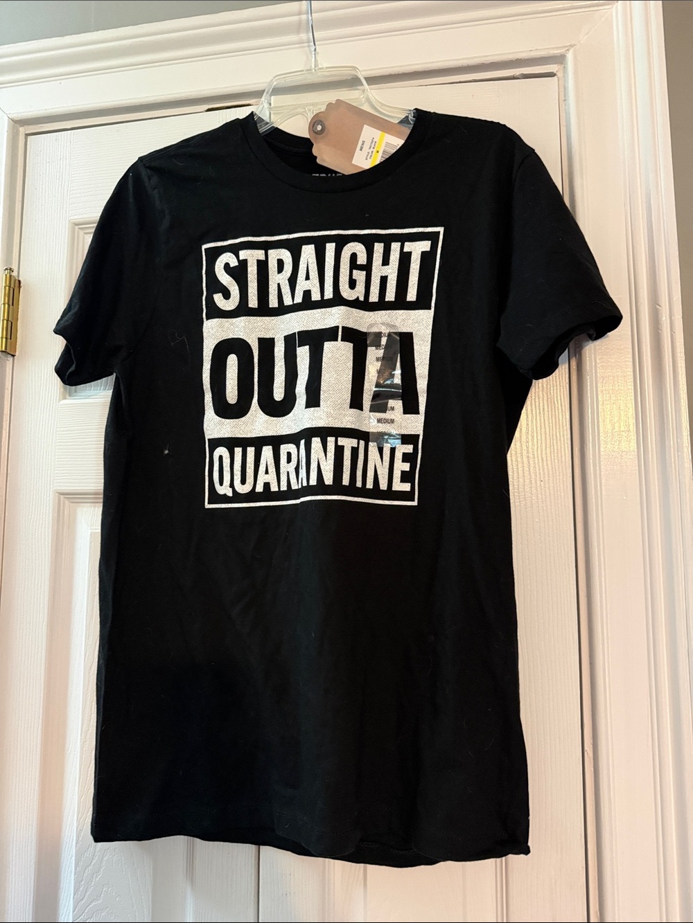 belk Black Graphic Tee with "Straight Outta Quarantine" Print